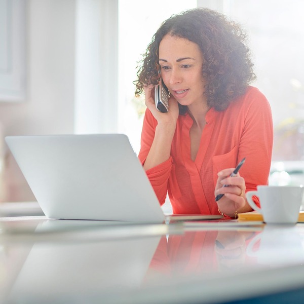 Image of a woman on the phone